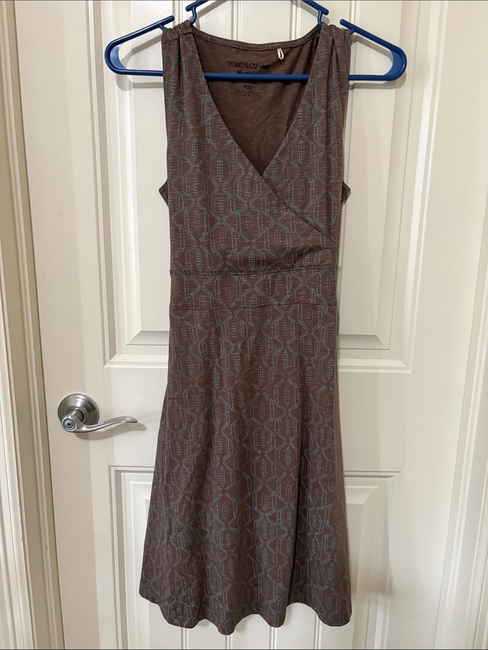 Toad&Co Brown Geometric Wrap Midi Dress